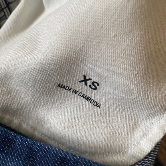 Muji Women's XS Blue Skort Mini Skirt Shorts Denim Cotton Hemp Wrap Elastic - Picture 8 of 10